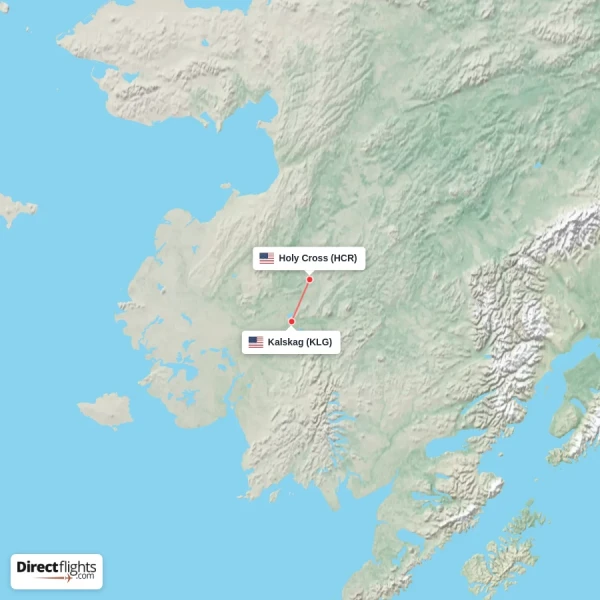 Kalskag - Holy Cross direct flight map