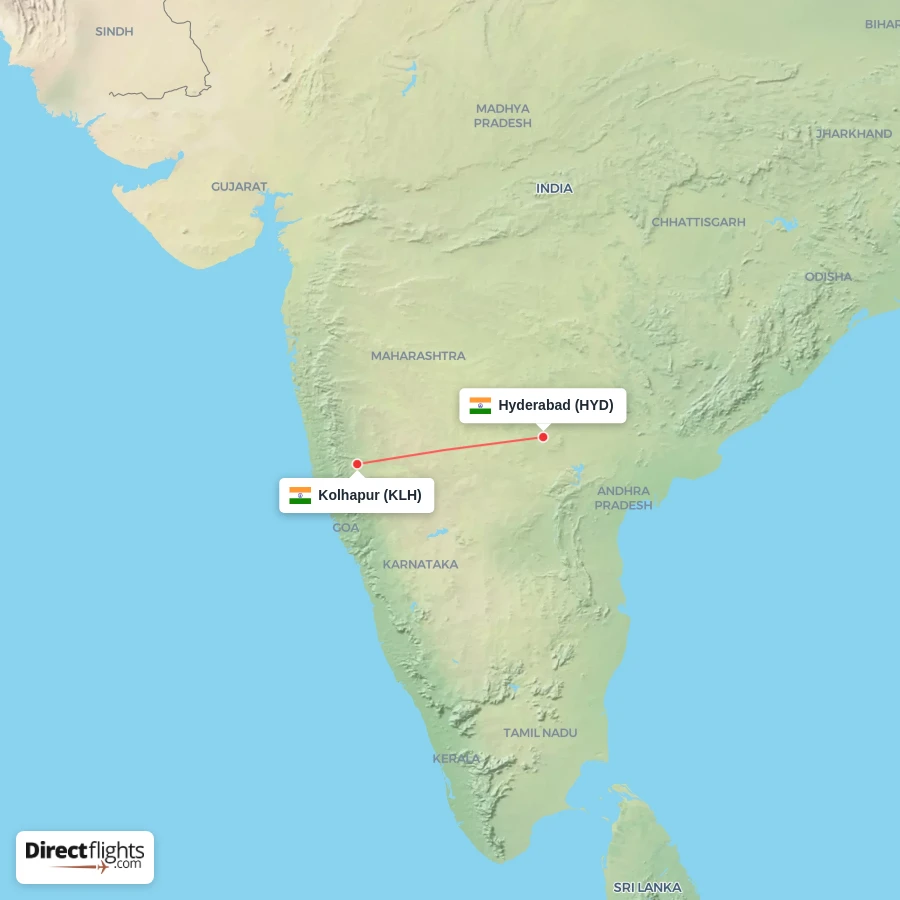 KLH - HYD route map
