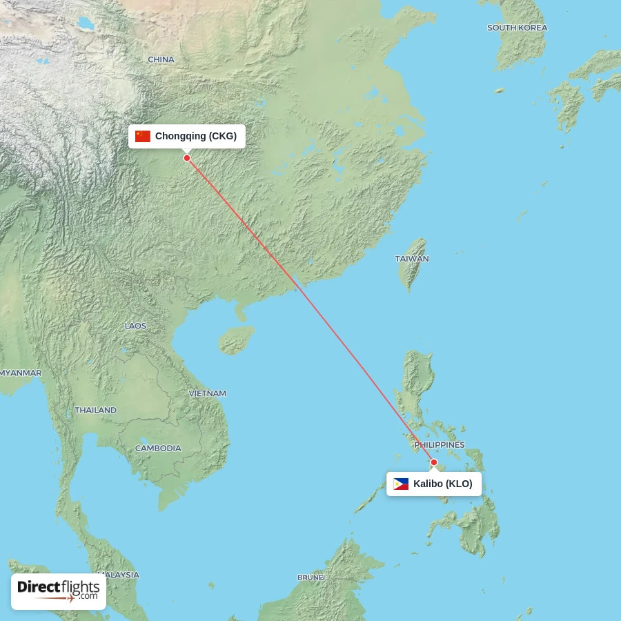 KLO - CKG route map