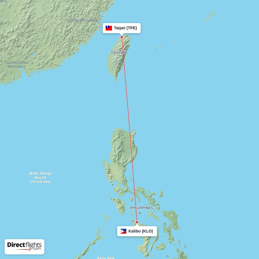 KLO - TPE route map