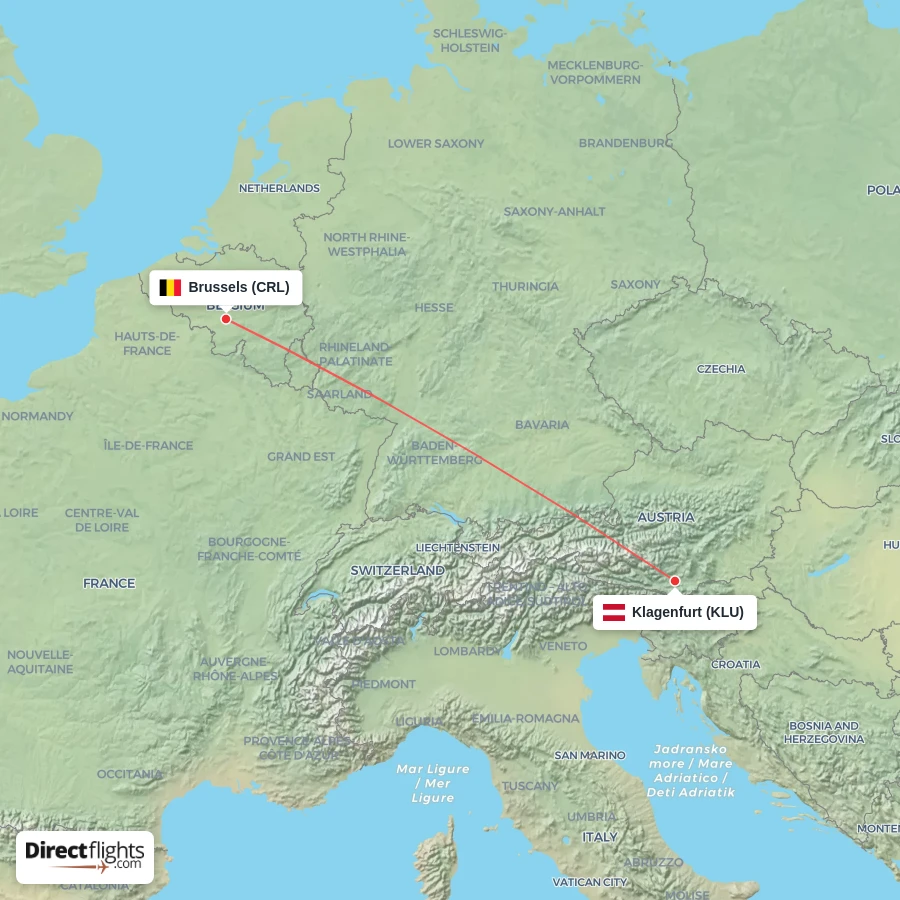 KLU - CRL route map