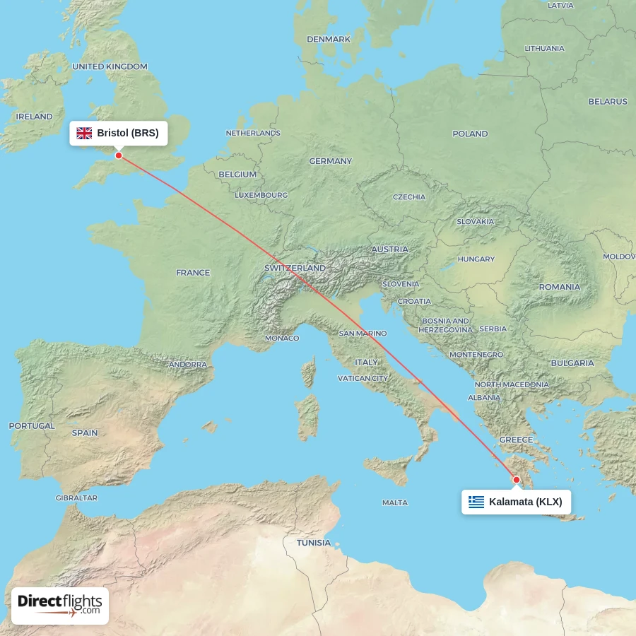 KLX - BRS route map