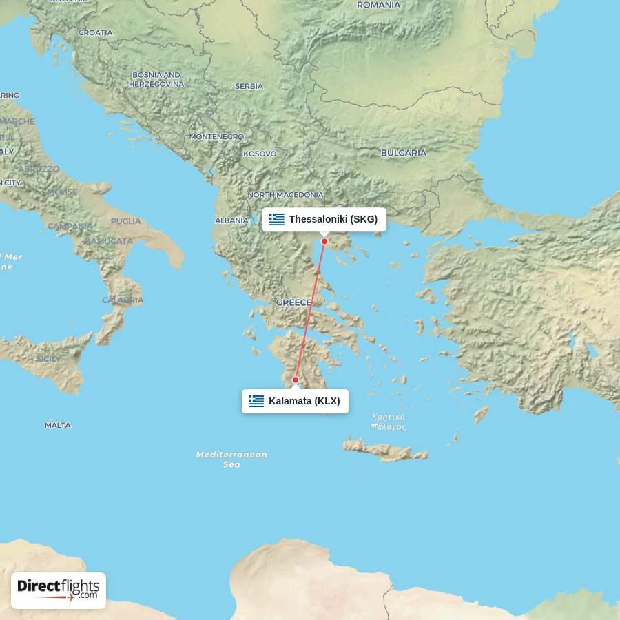 KLX - SKG route map