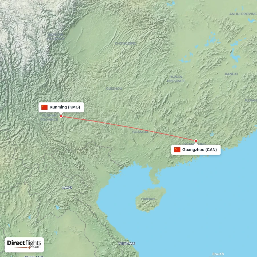 KMG - CAN route map