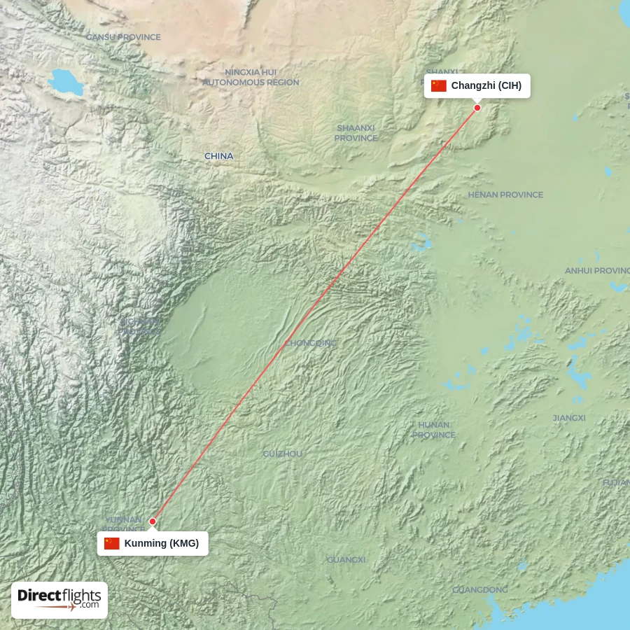 KMG - CIH route map