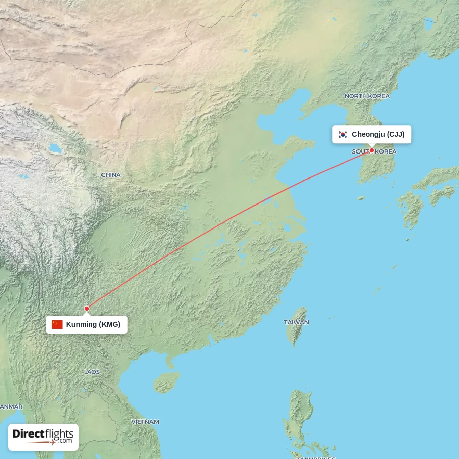 KMG - CJJ route map