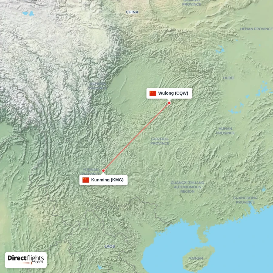 KMG - CQW route map