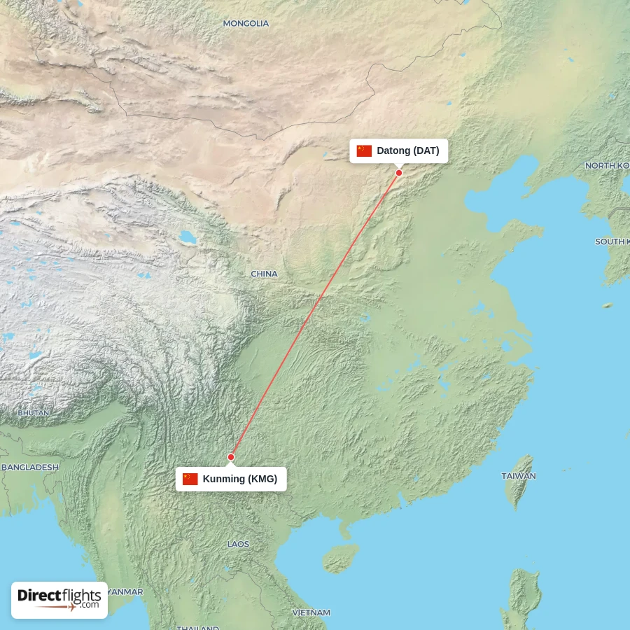 KMG - DAT route map