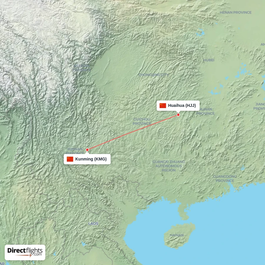 KMG - HJJ route map