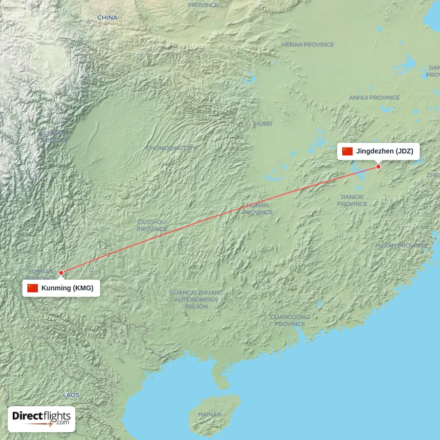 KMG - JDZ route map