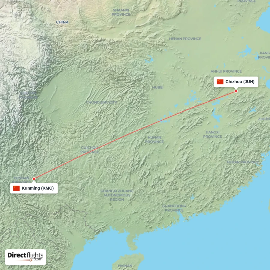 KMG - JUH route map