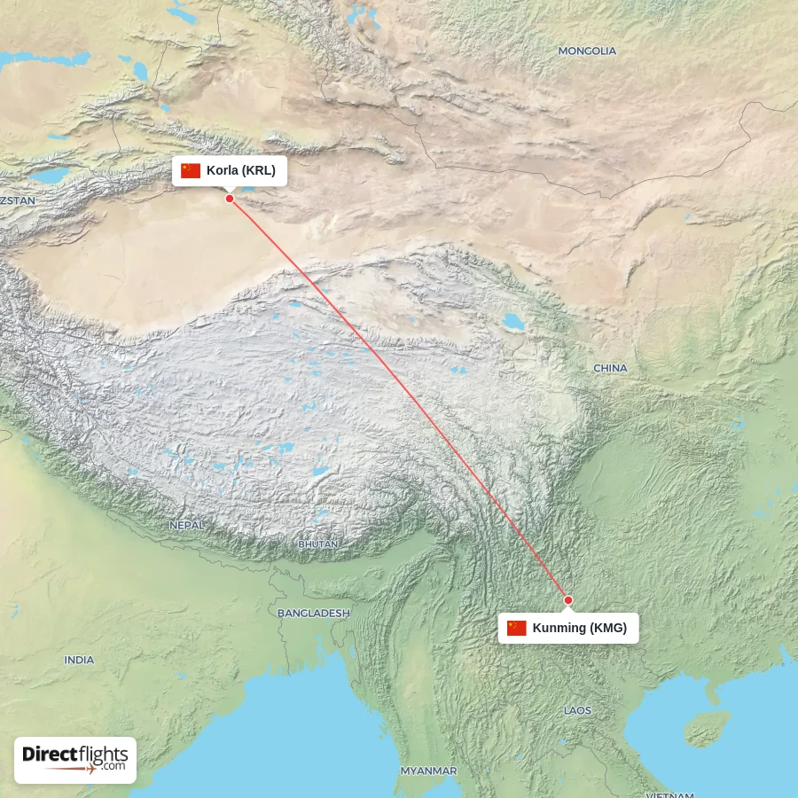 KMG - KRL route map
