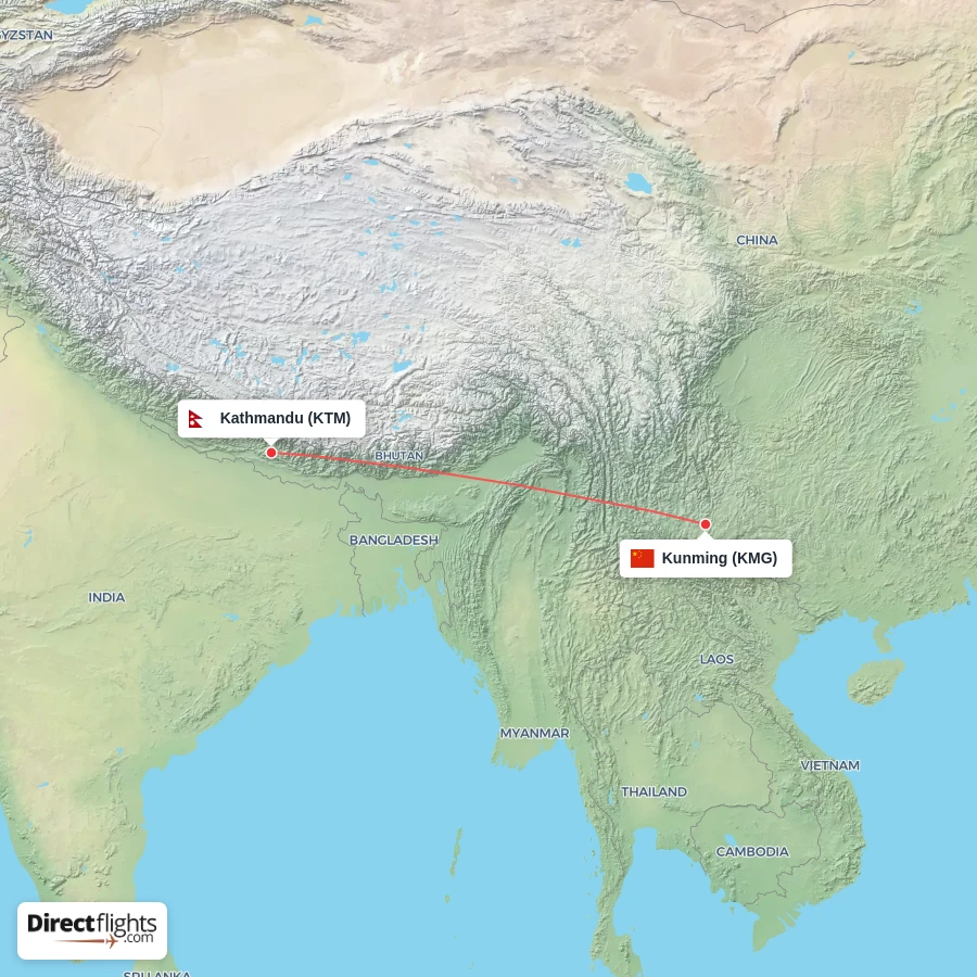 KMG - KTM route map