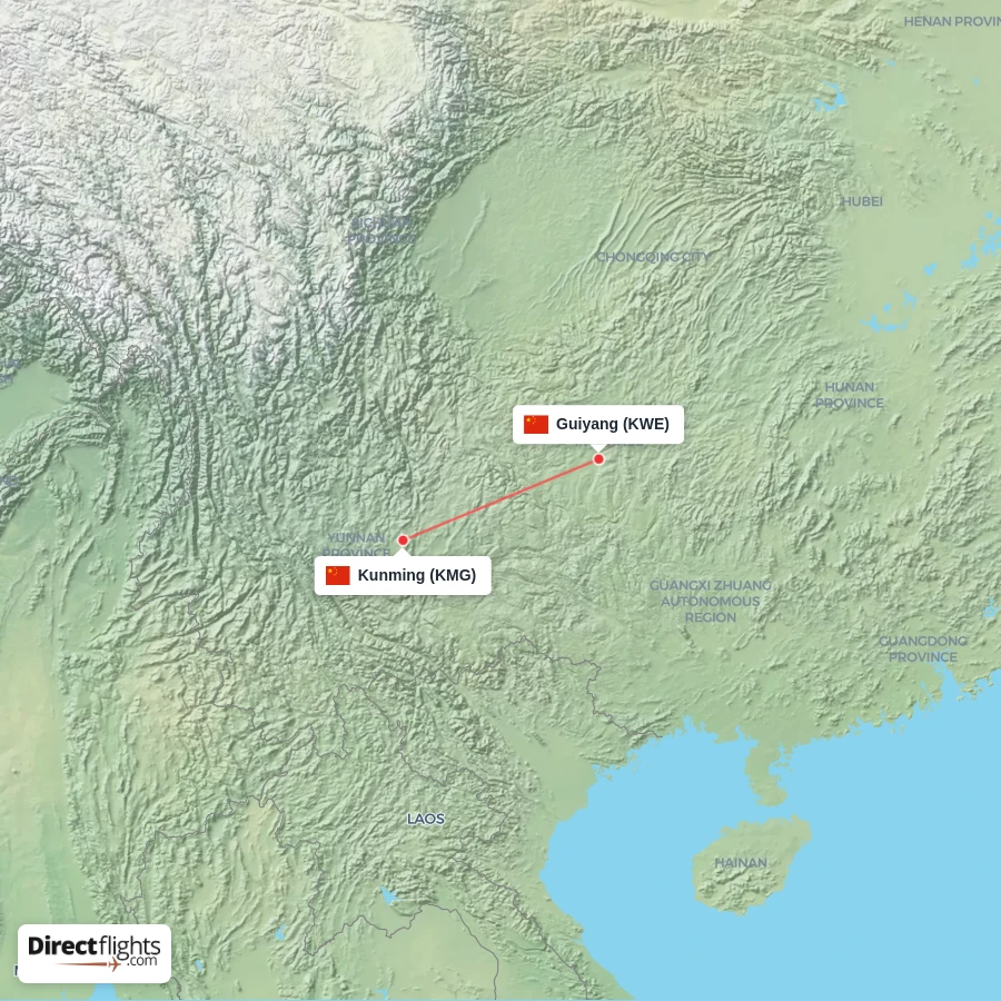 KMG - KWE route map