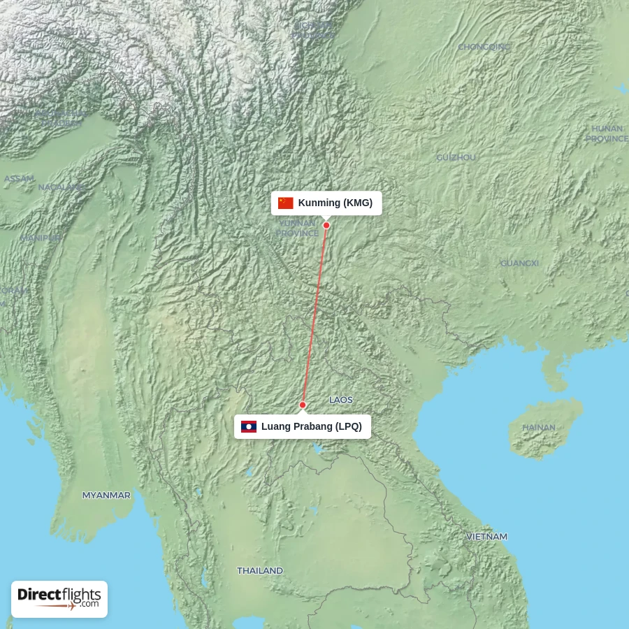KMG - LPQ route map