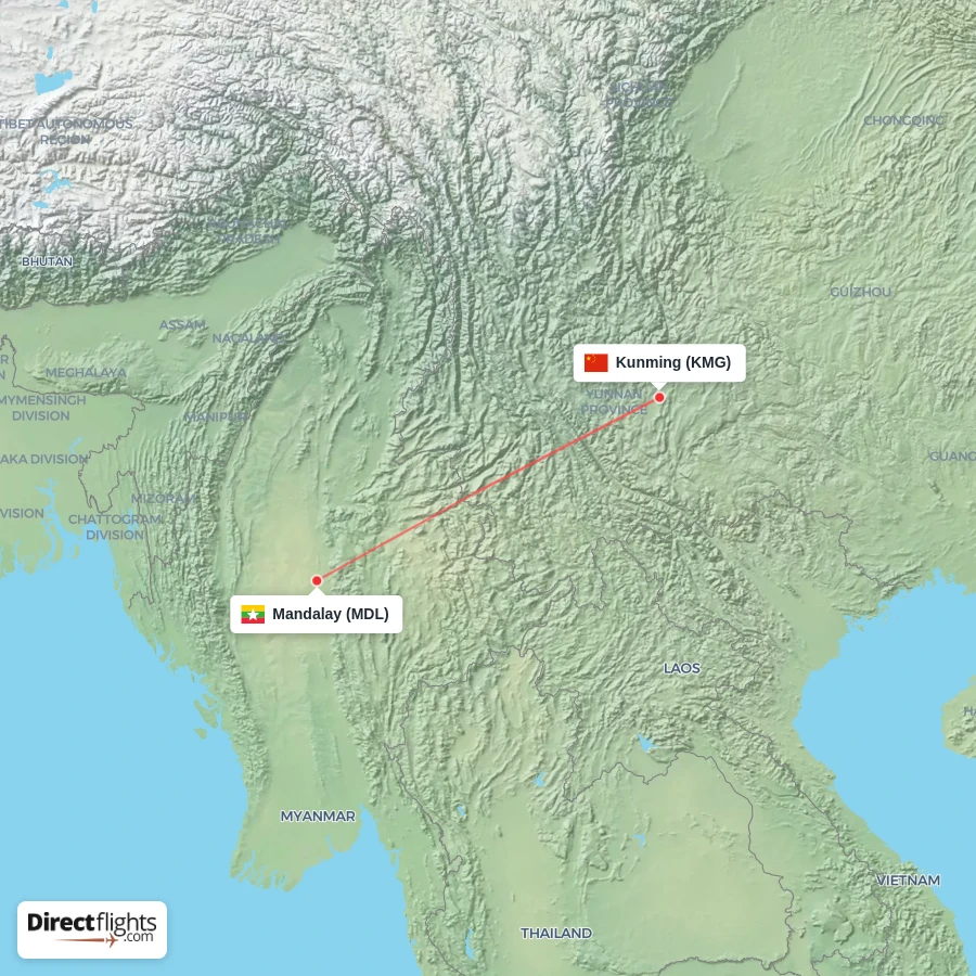 KMG - MDL route map