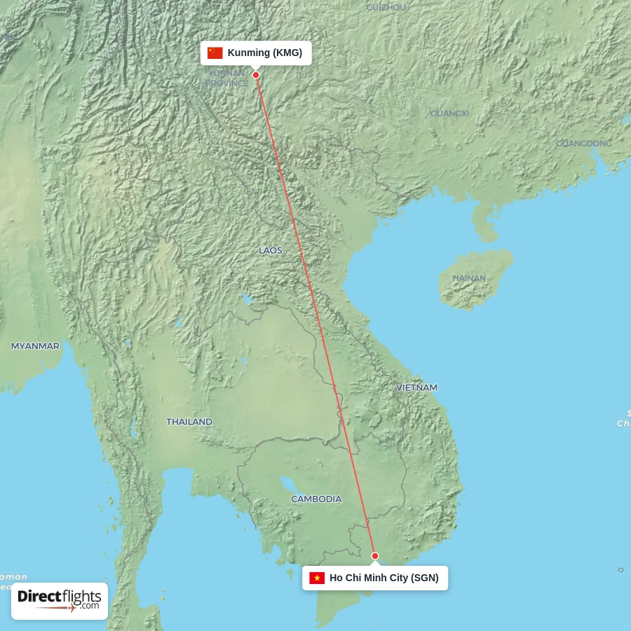KMG - SGN route map