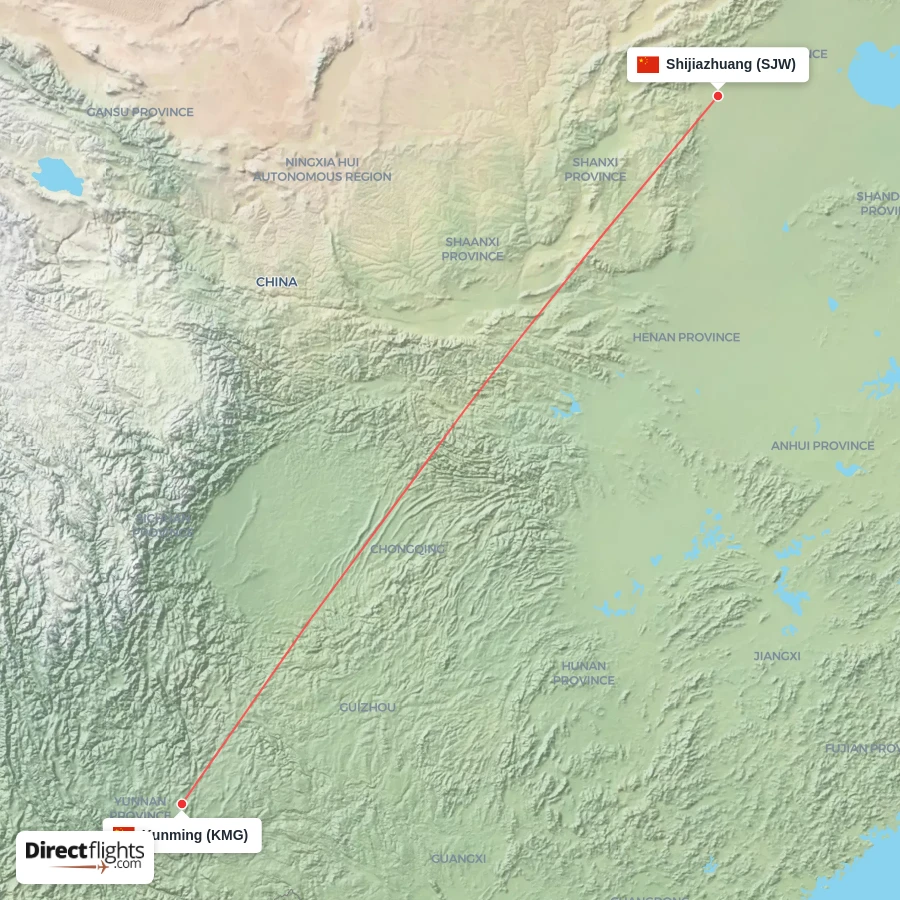 KMG - SJW route map