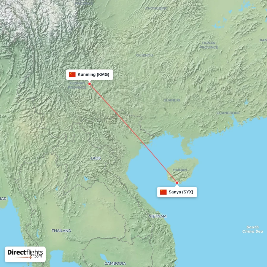 KMG - SYX route map