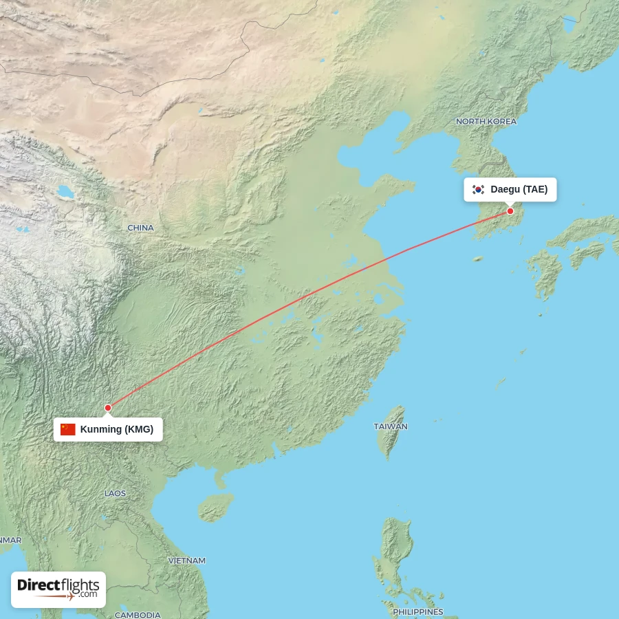 KMG - TAE route map
