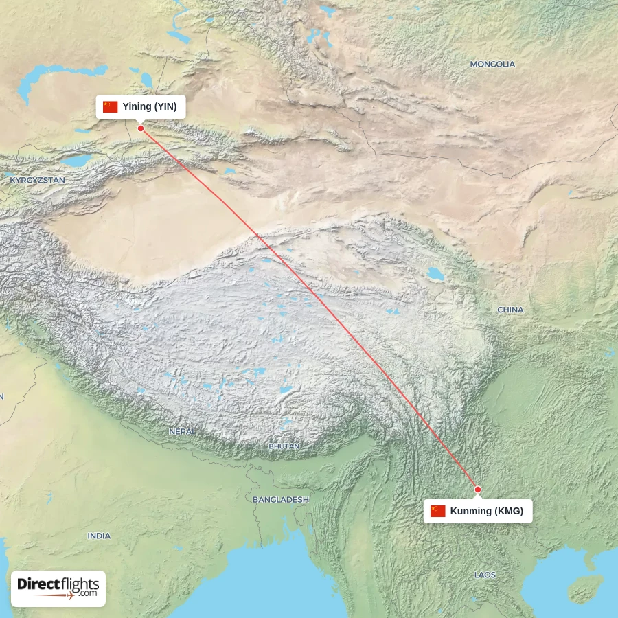 KMG - YIN route map