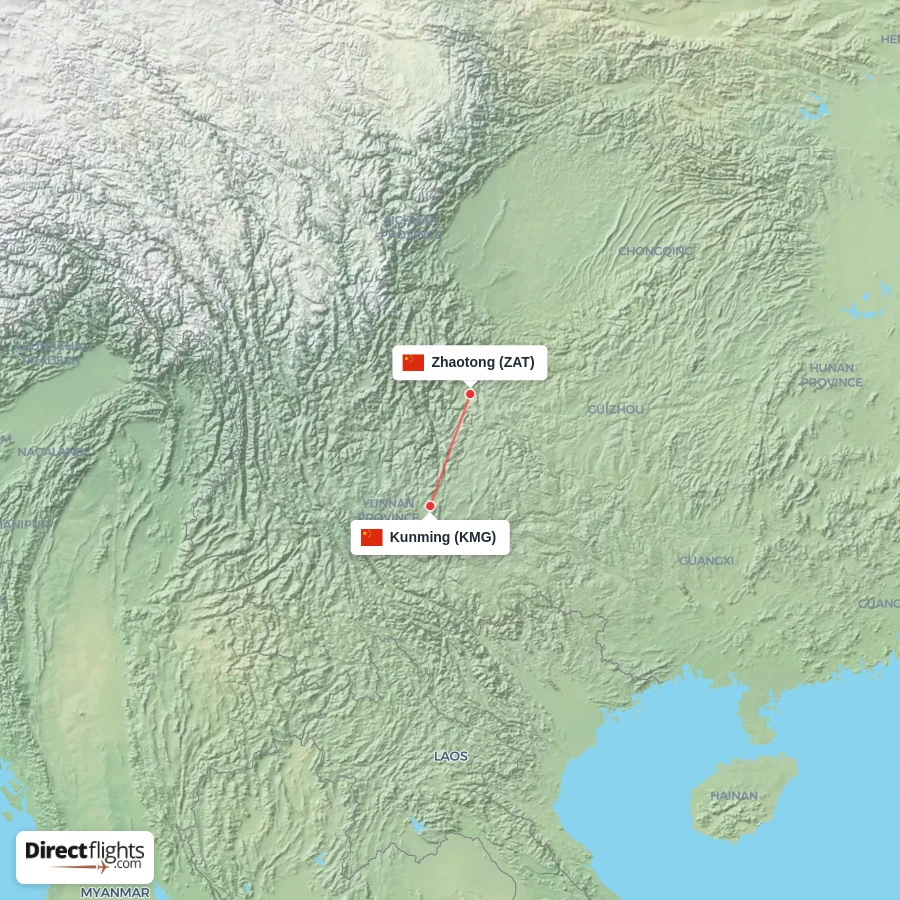 KMG - ZAT route map