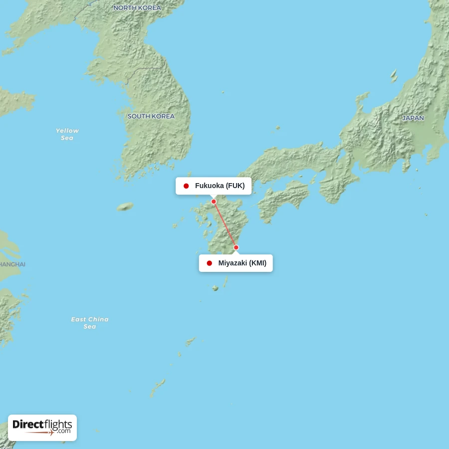 KMI - FUK route map