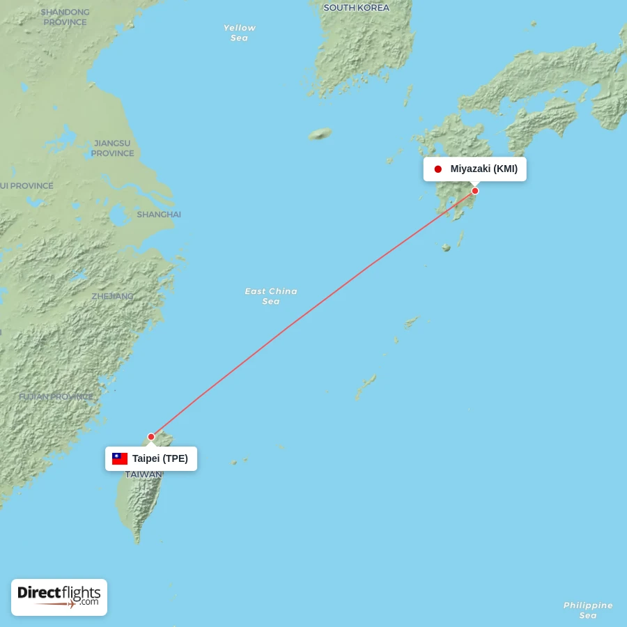 KMI - TPE route map