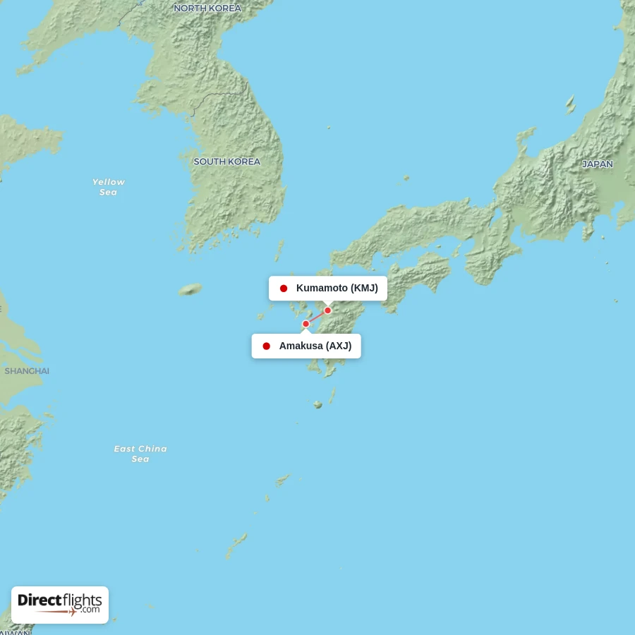 KMJ - AXJ route map