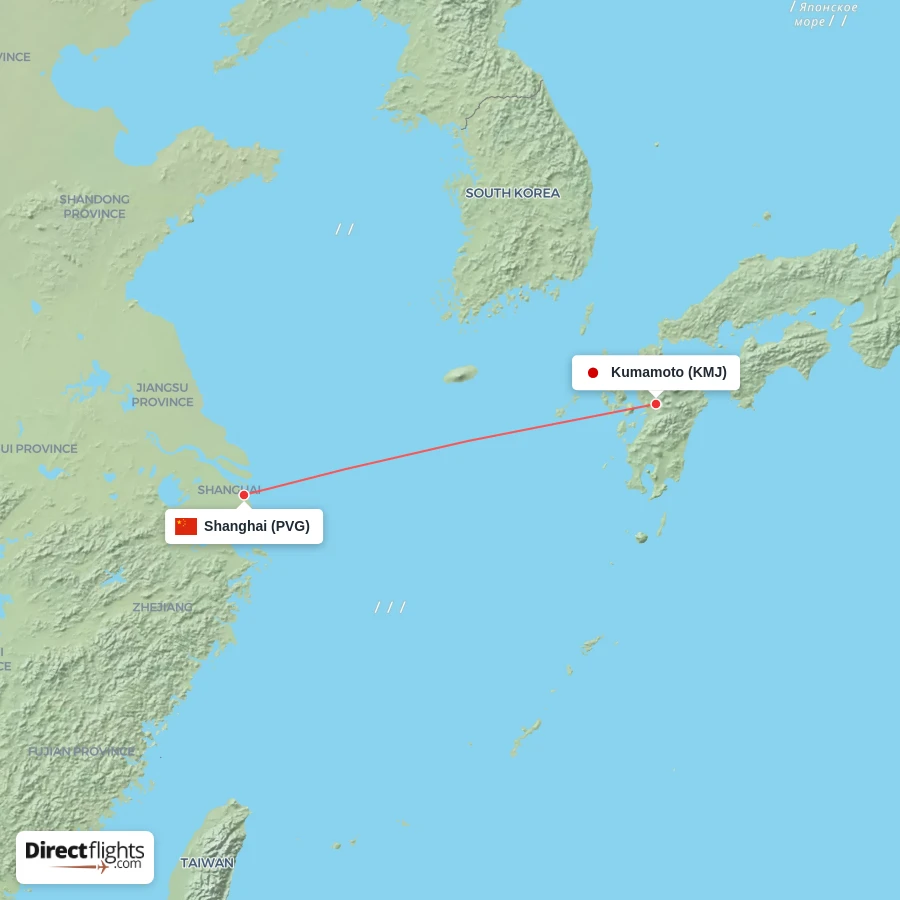 KMJ - PVG route map
