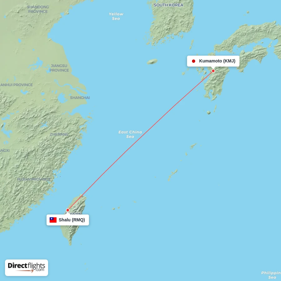 KMJ - RMQ route map
