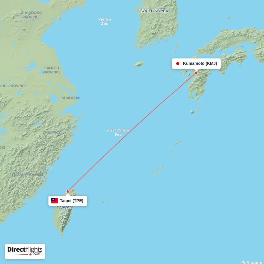 KMJ - TPE route map