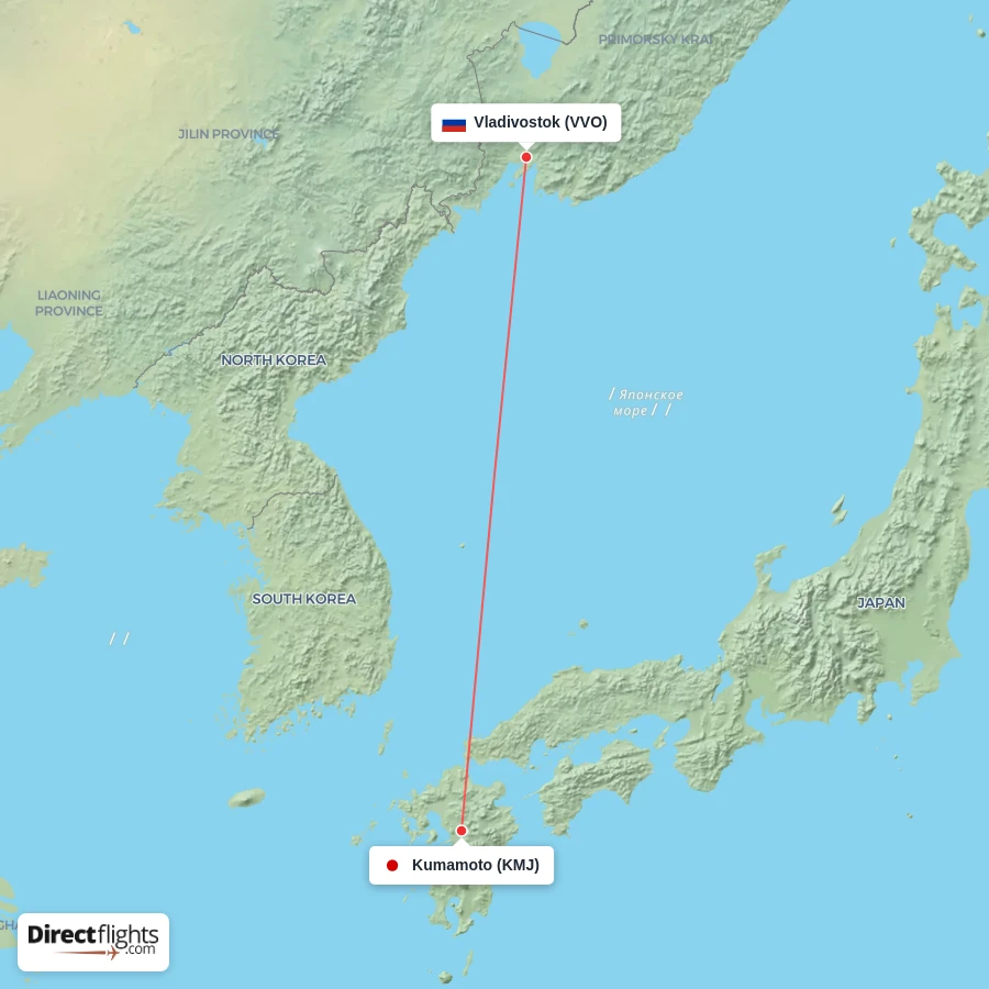 KMJ - VVO route map