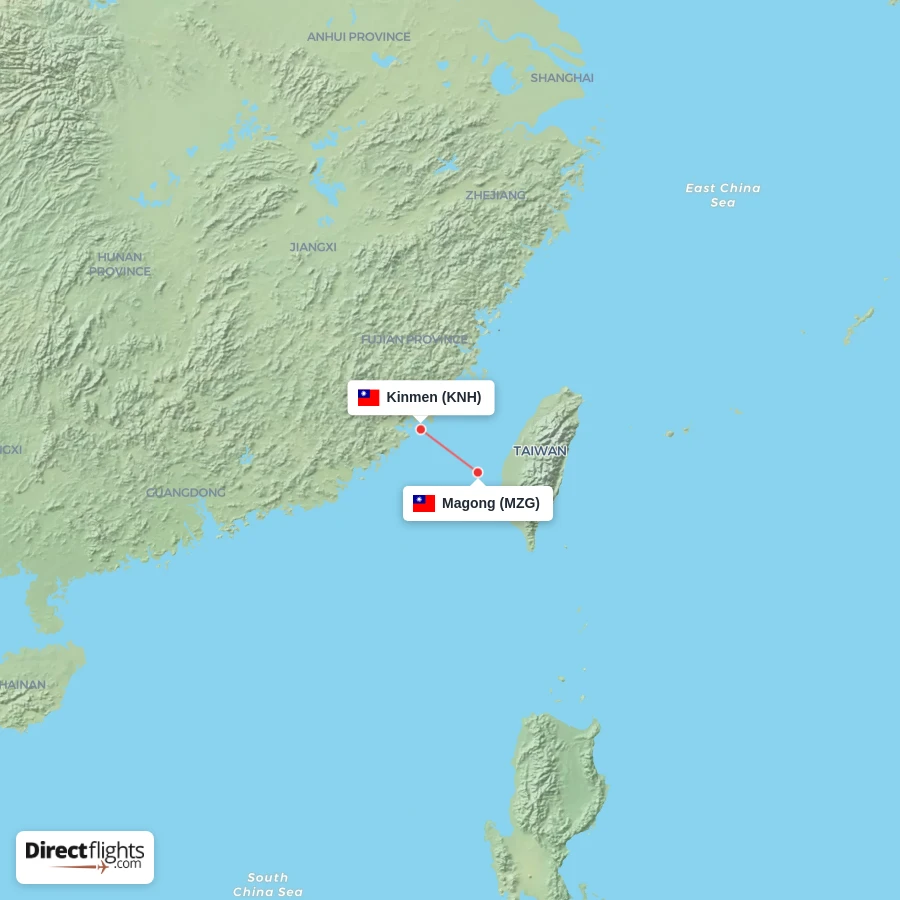 KNH - MZG route map