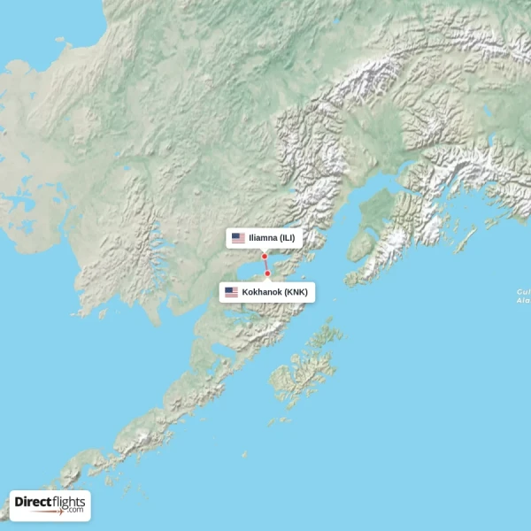 Kokhanok - Iliamna direct flight map
