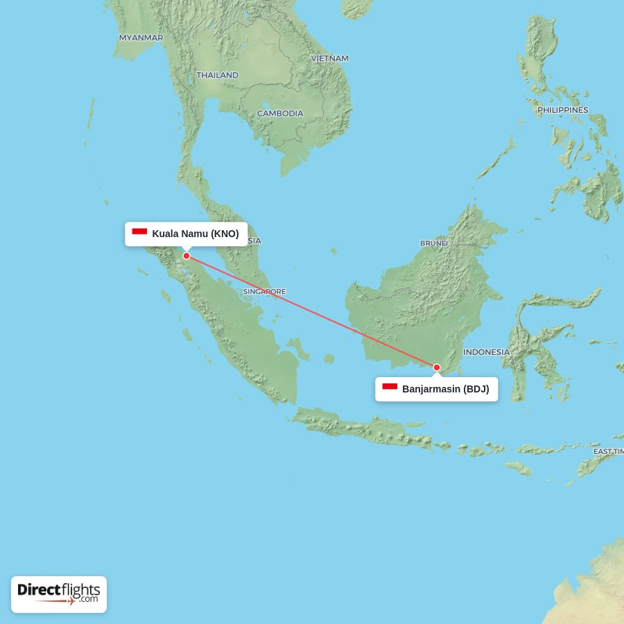 KNO - BDJ route map