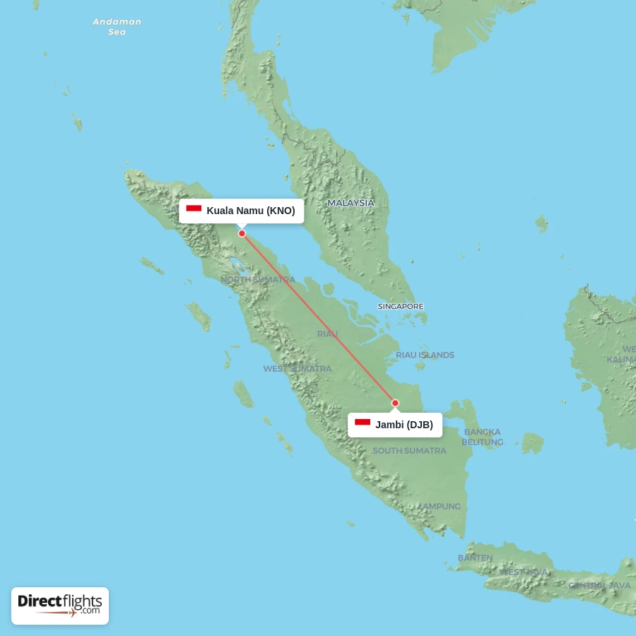 KNO - DJB route map