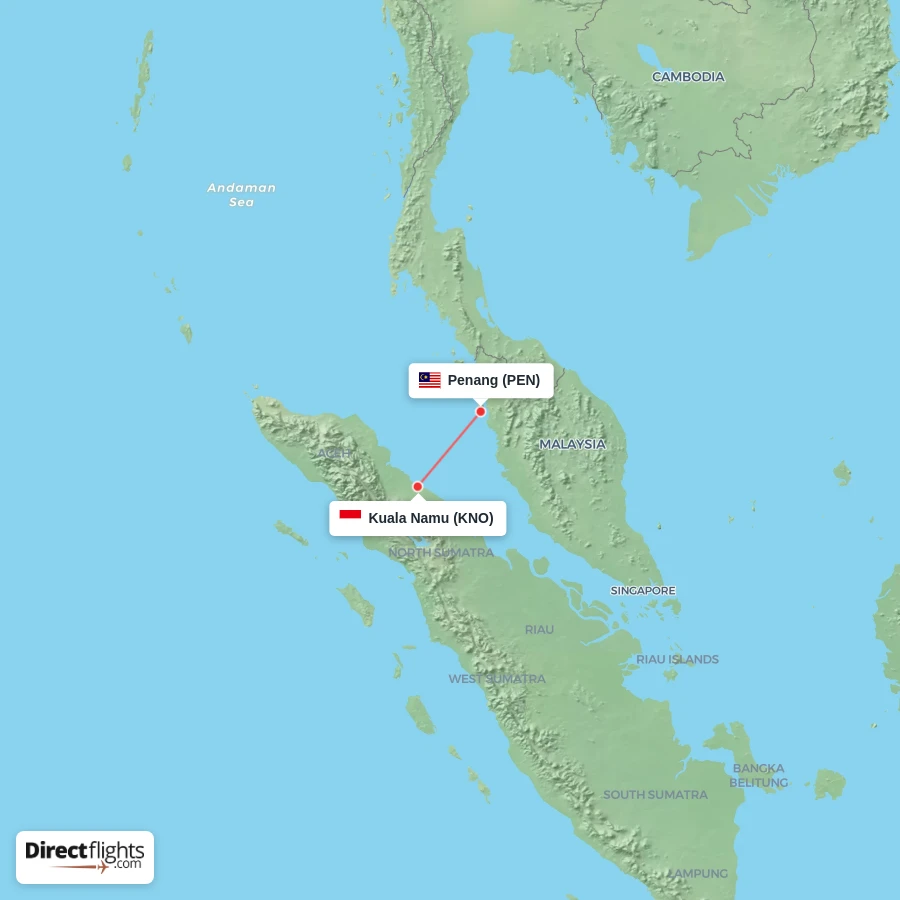 KNO - PEN route map