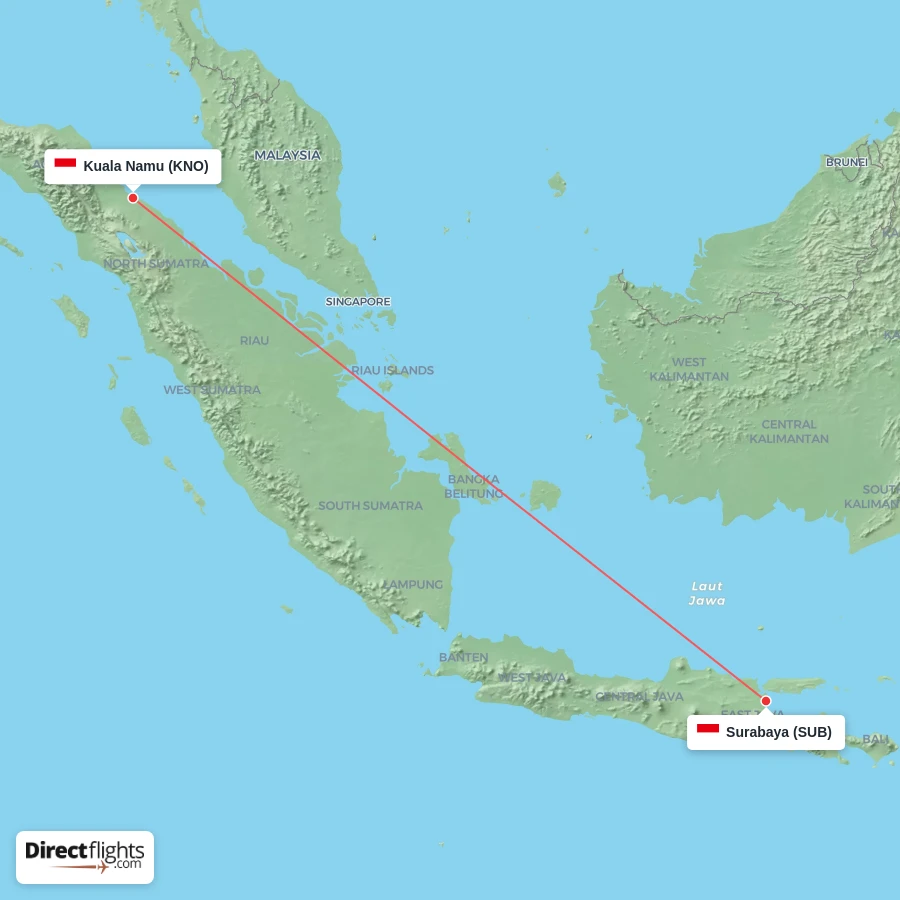 KNO - SUB route map