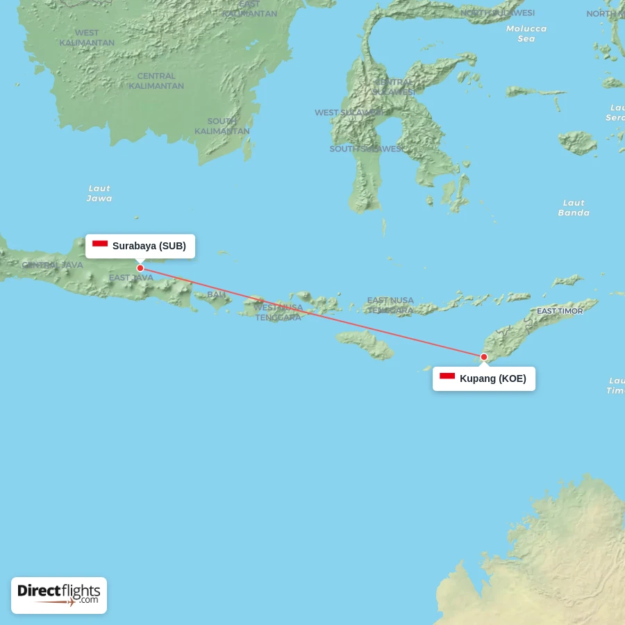 KOE - SUB route map