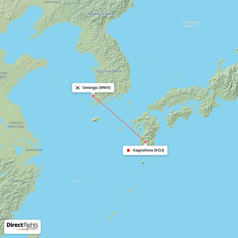 KOJ - MWX route map