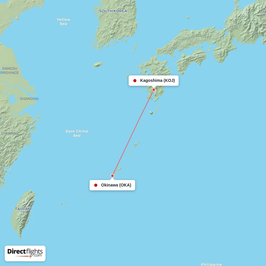 KOJ - OKA route map