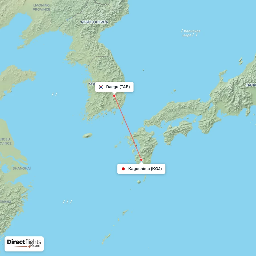 KOJ - TAE route map