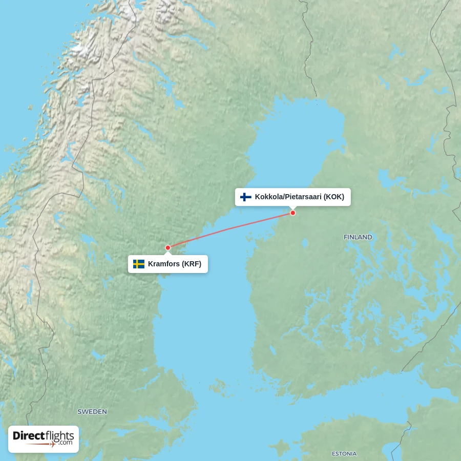KOK - KRF route map