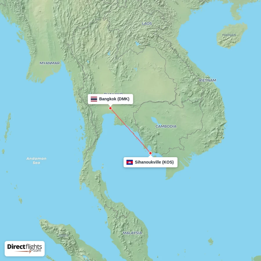 KOS - DMK route map