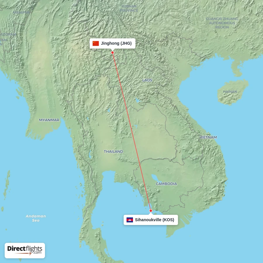 KOS - JHG route map