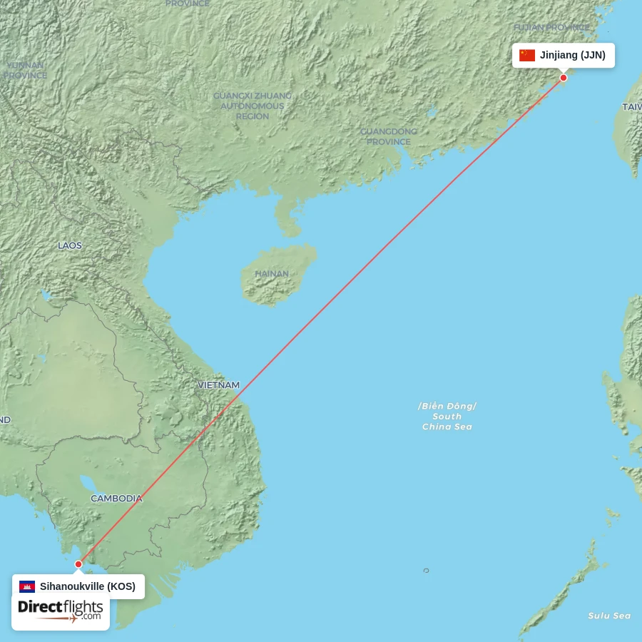 KOS - JJN route map