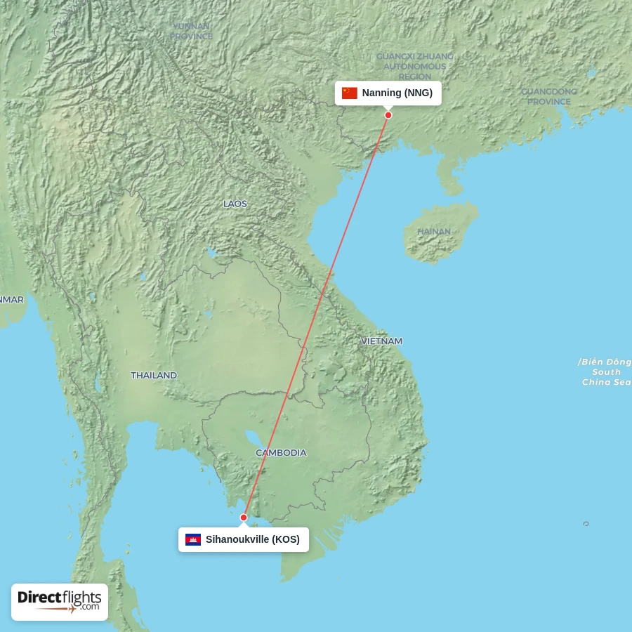 KOS - NNG route map