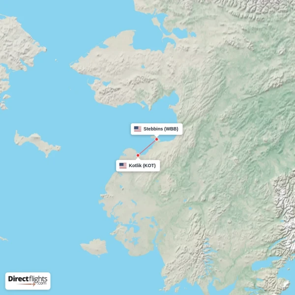 Kotlik - Stebbins direct flight map