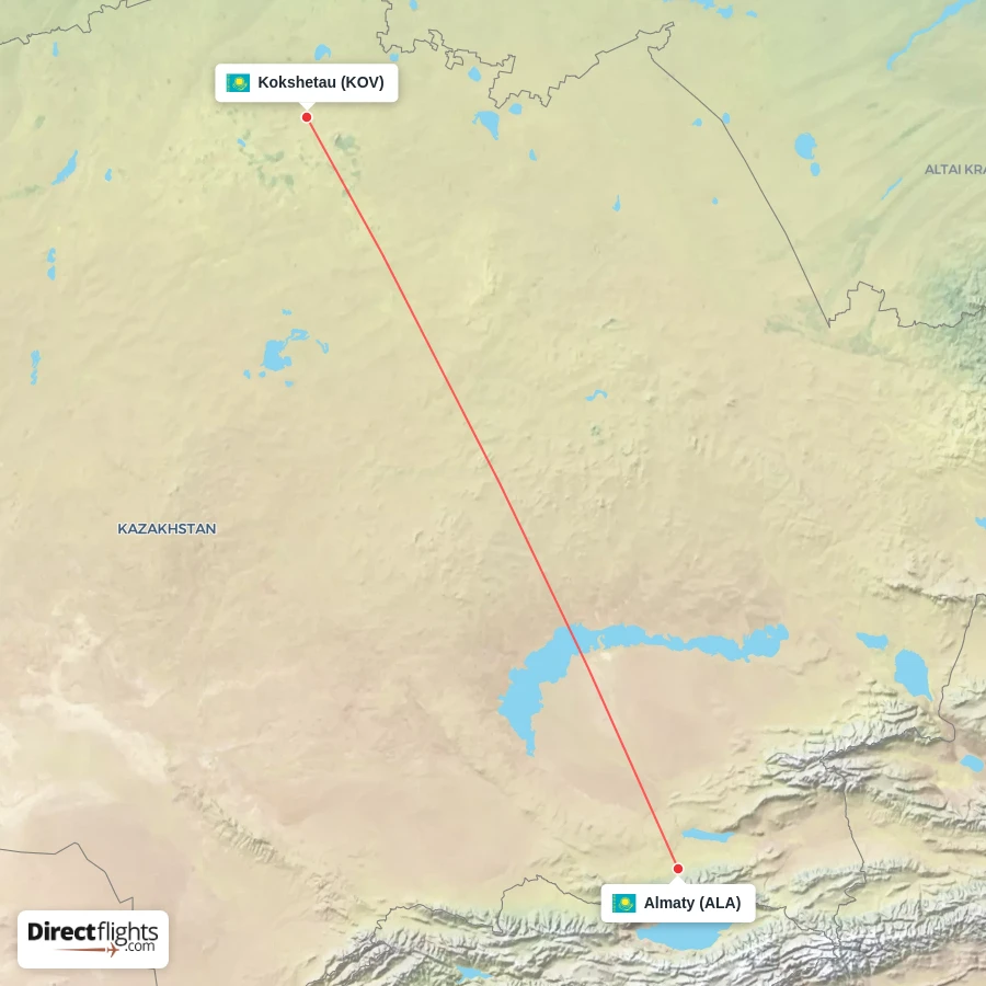 KOV - ALA route map